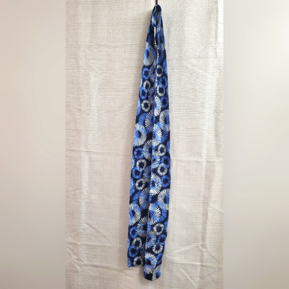 Elliott Lauren Navy Blue‎ White Floral Sleeveless Optional Tie Blouse Size 8 - Picture 5 of 8